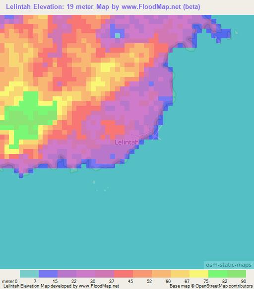Lelintah,Indonesia Elevation Map