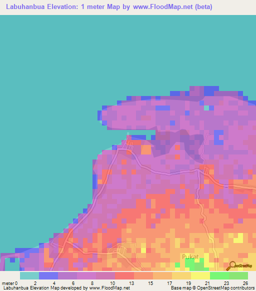 Labuhanbua,Indonesia Elevation Map