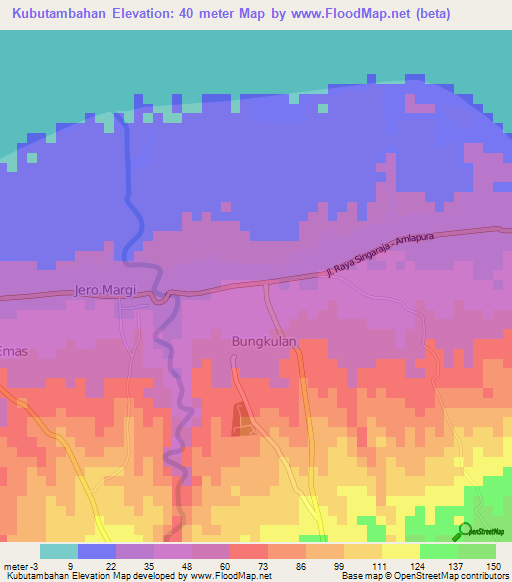 Kubutambahan,Indonesia Elevation Map