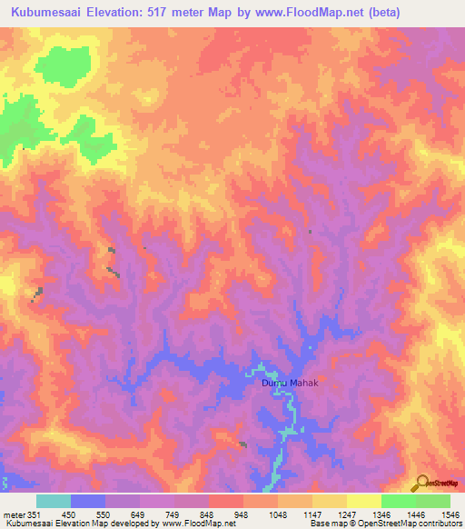 Kubumesaai,Indonesia Elevation Map