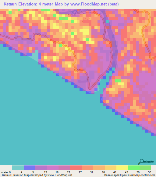 Ketaun,Indonesia Elevation Map