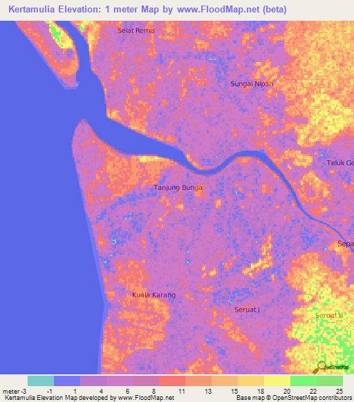 Kertamulia,Indonesia Elevation Map