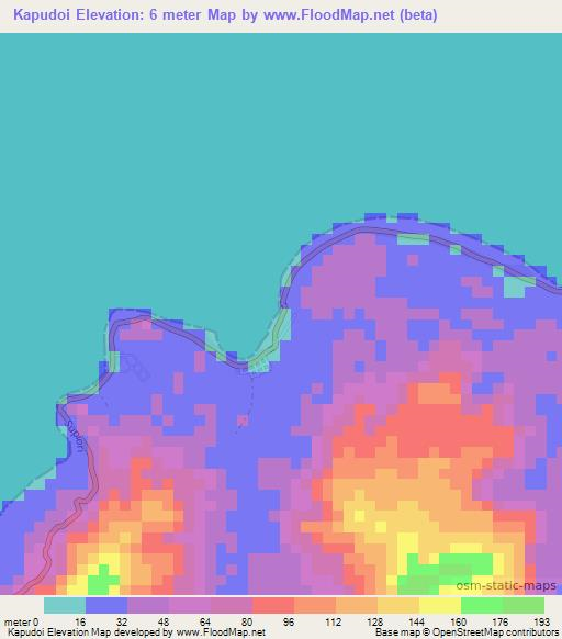 Kapudoi,Indonesia Elevation Map