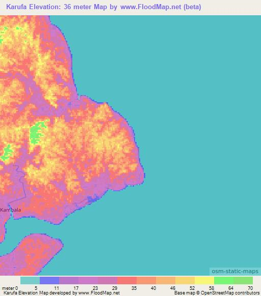 Karufa,Indonesia Elevation Map