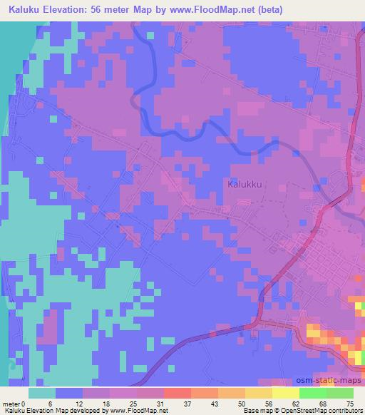 Kaluku,Indonesia Elevation Map