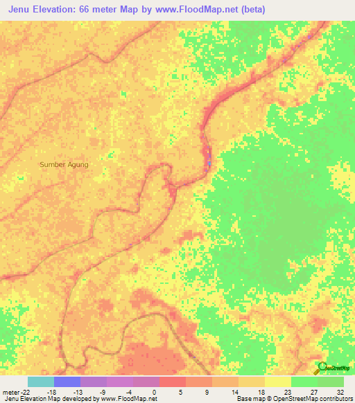 Jenu,Indonesia Elevation Map