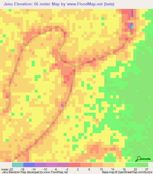 Jenu,Indonesia Elevation Map