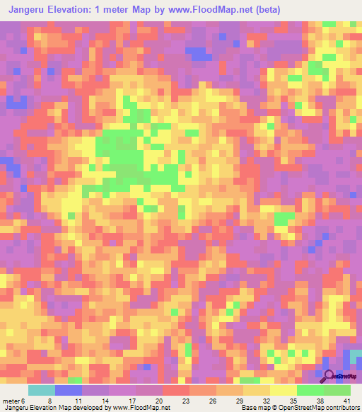 Jangeru,Indonesia Elevation Map