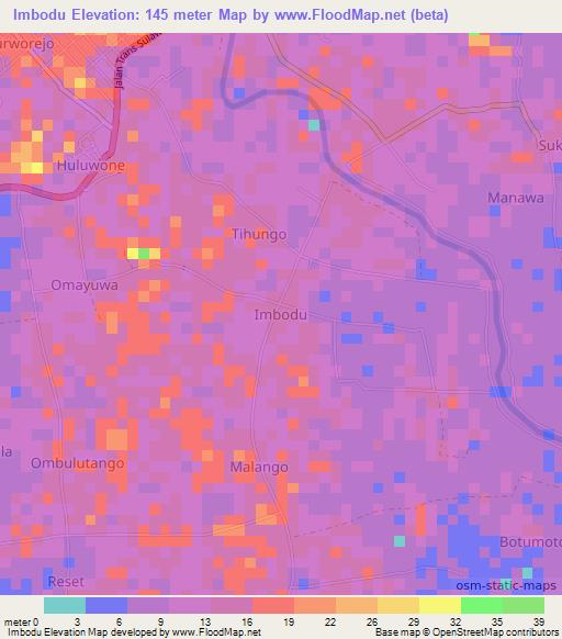 Imbodu,Indonesia Elevation Map