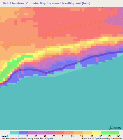 Ibdi,Indonesia Elevation Map