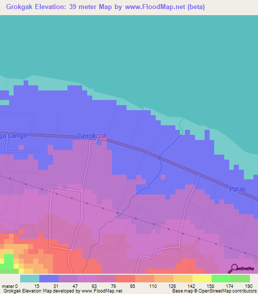 Grokgak,Indonesia Elevation Map