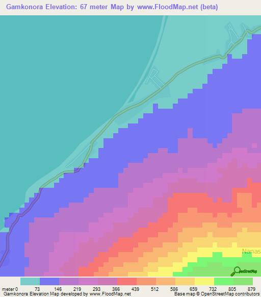 Gamkonora,Indonesia Elevation Map