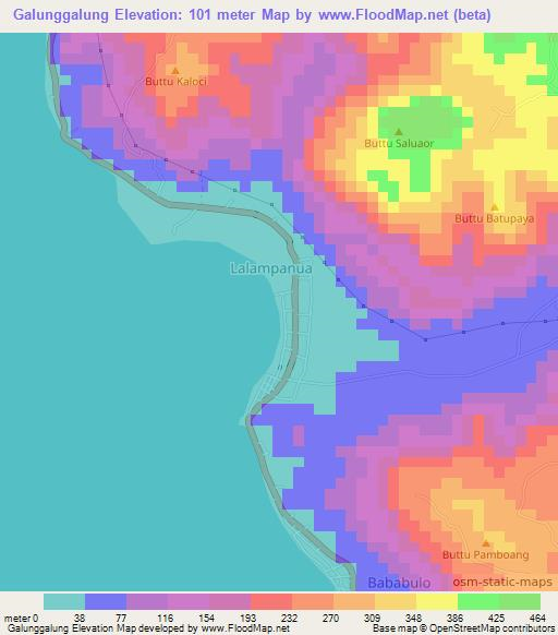 Galunggalung,Indonesia Elevation Map