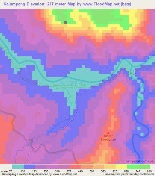 Kalumpang,Indonesia Elevation Map