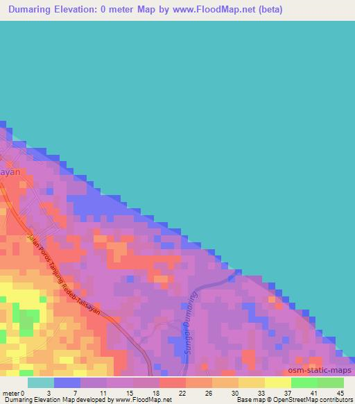 Dumaring,Indonesia Elevation Map