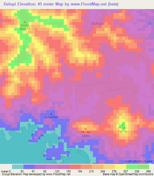 Dulupi,Indonesia Elevation Map