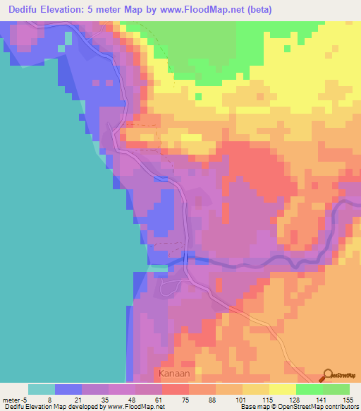 Dedifu,Indonesia Elevation Map