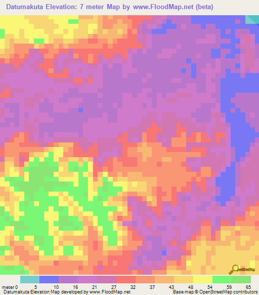 Datumakuta,Indonesia Elevation Map