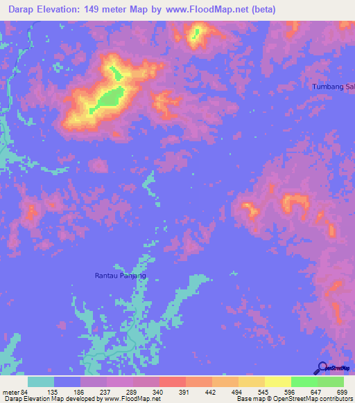 Darap,Indonesia Elevation Map