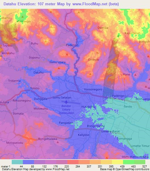 Datahu,Indonesia Elevation Map