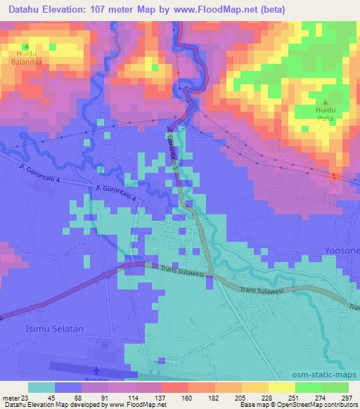 Datahu,Indonesia Elevation Map