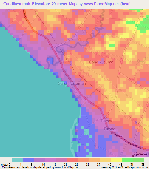 Candikesumah,Indonesia Elevation Map