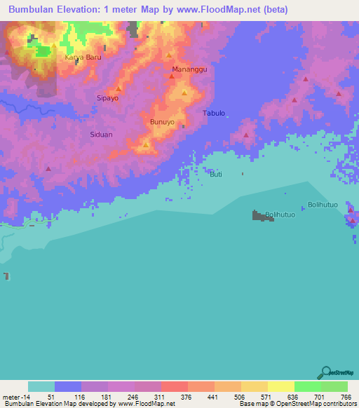 Bumbulan,Indonesia Elevation Map