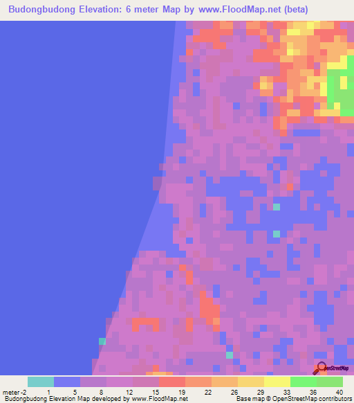 Budongbudong,Indonesia Elevation Map