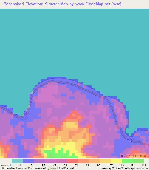 Bosensbari,Indonesia Elevation Map