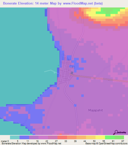 Bonerate,Indonesia Elevation Map