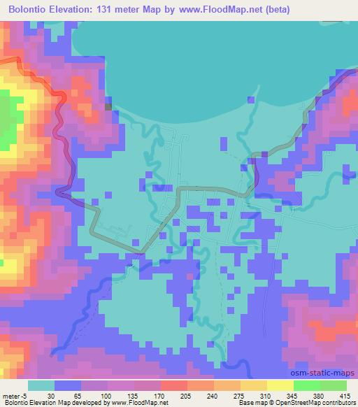 Bolontio,Indonesia Elevation Map