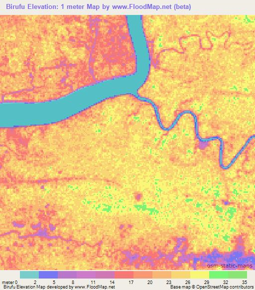 Birufu,Indonesia Elevation Map