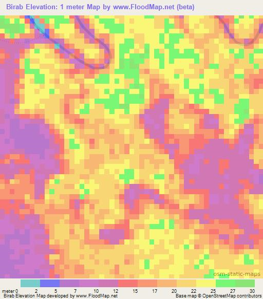 Birab,Indonesia Elevation Map