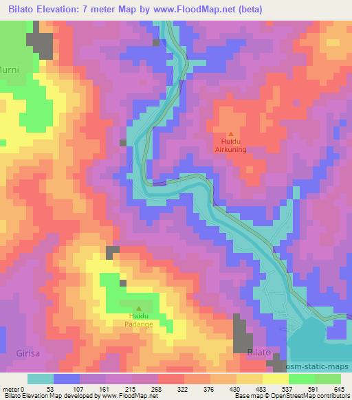 Bilato,Indonesia Elevation Map