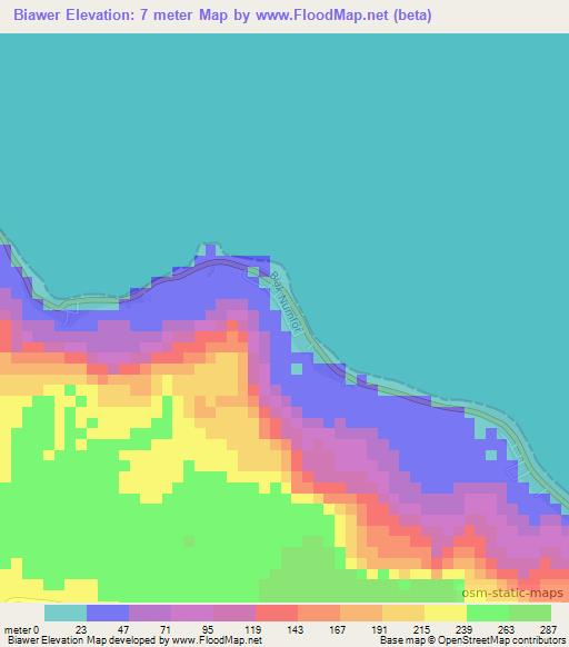 Biawer,Indonesia Elevation Map