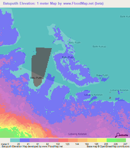 Batuputih,Indonesia Elevation Map