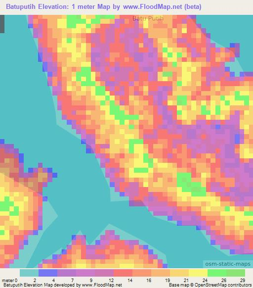 Batuputih,Indonesia Elevation Map