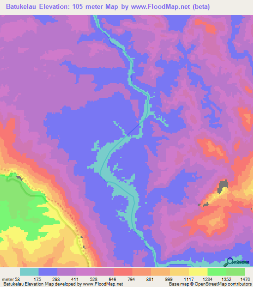 Batukelau,Indonesia Elevation Map