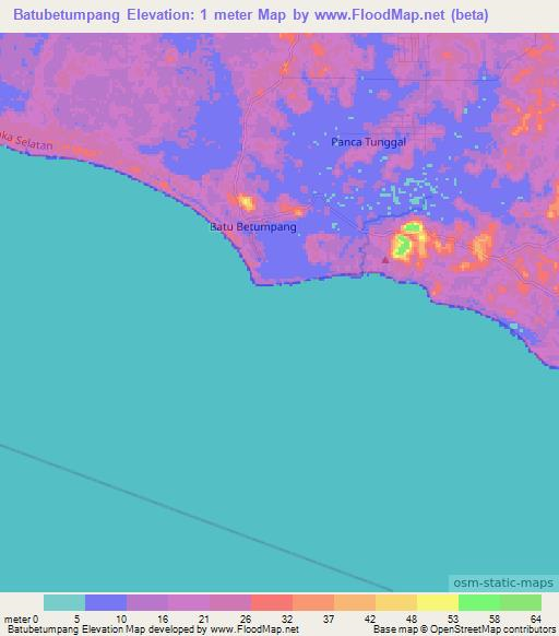 Batubetumpang,Indonesia Elevation Map