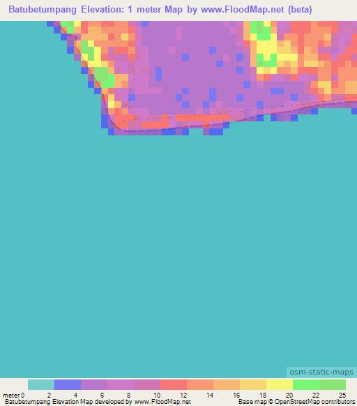 Batubetumpang,Indonesia Elevation Map