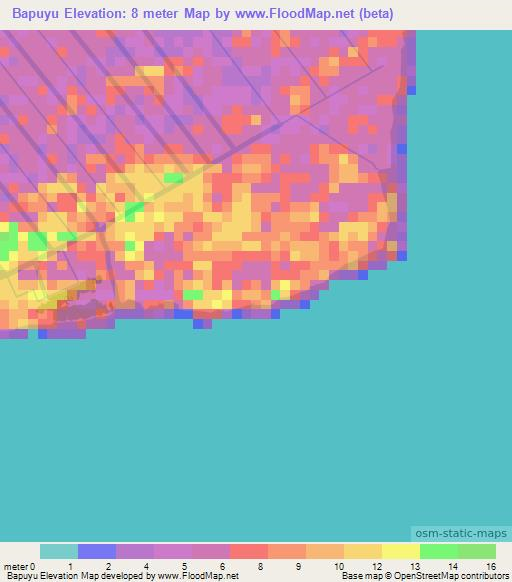 Bapuyu,Indonesia Elevation Map