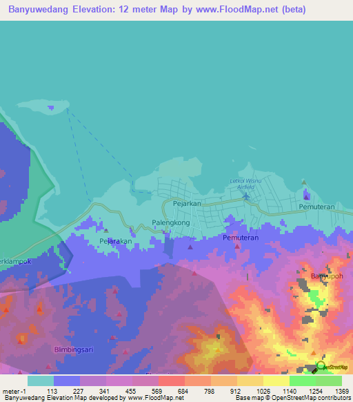 Banyuwedang,Indonesia Elevation Map