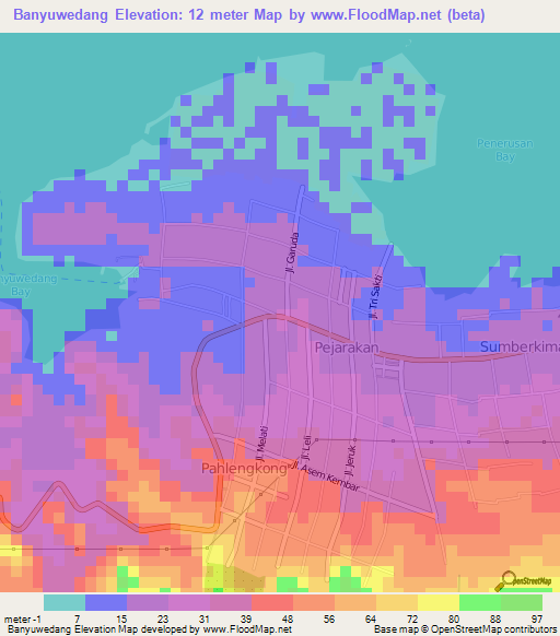 Banyuwedang,Indonesia Elevation Map