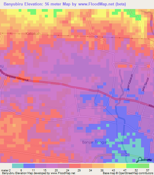 Banyubiru,Indonesia Elevation Map