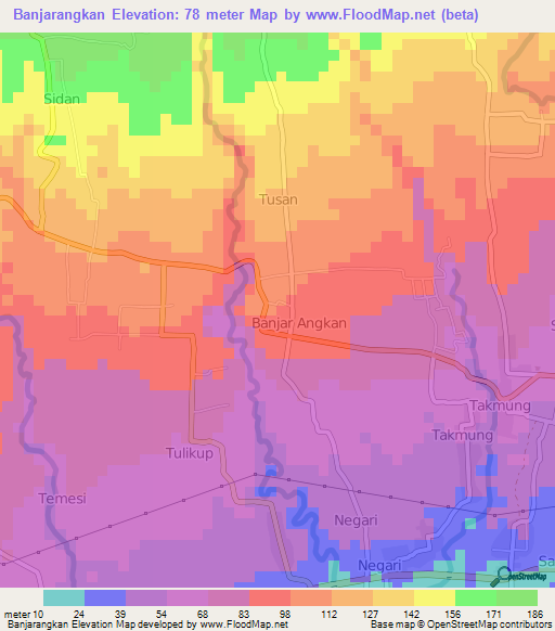 Banjarangkan,Indonesia Elevation Map