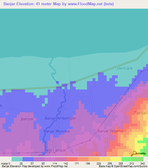 Banjar,Indonesia Elevation Map