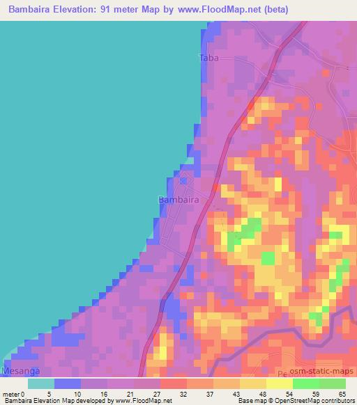 Bambaira,Indonesia Elevation Map