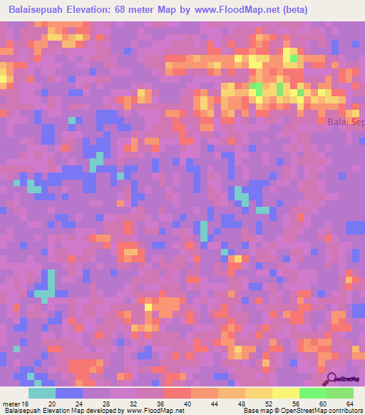 Balaisepuah,Indonesia Elevation Map