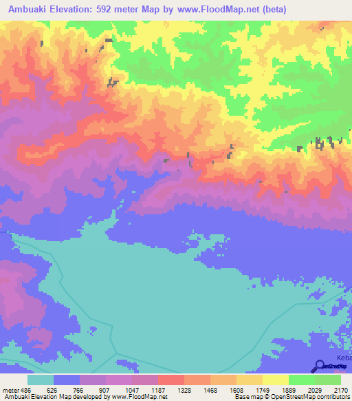 Ambuaki,Indonesia Elevation Map