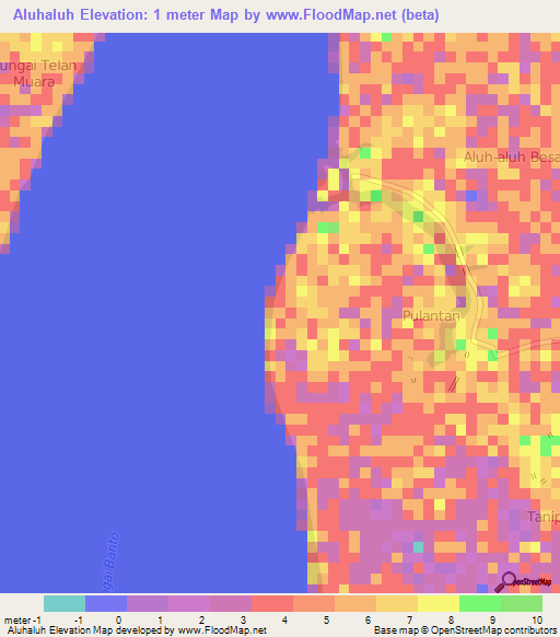 Aluhaluh,Indonesia Elevation Map